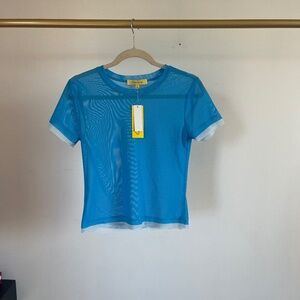Circus NY blue mesh tee shirt